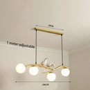 Axyaa Nordic Glass Ball LED Chandelier Dining Table Hanging Lamps