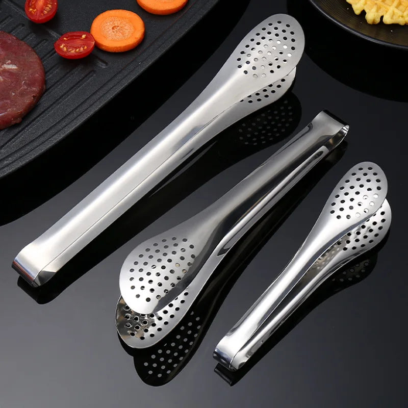 Axyaa Stainless Steel Kitchen Tongs - Nonstick Cooking Tool Clamp