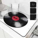 Axyaa Black Drying Mat: Non-Slip Absorbent Kitchen Counter Mat for Tableware
