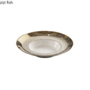 Axya Electroplated Ceramic Dinner Soup Dessert Pasta Snack Plates - Restaurant Special Tableware