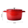 Axyaa Enamel Cast Iron Soup Pot with Lid - 9.5 Inch Stew Pan for Gas and Induction Cookers