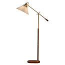 Axyaa Modern Nordic Vintage Floor Lamp American Style Metal Walnut Wood Gold Standing Lamp
