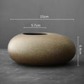Axyaa Ceramic Pebble Shape Flowerpot Vase Succulent Pots Bonsai Home Decoration