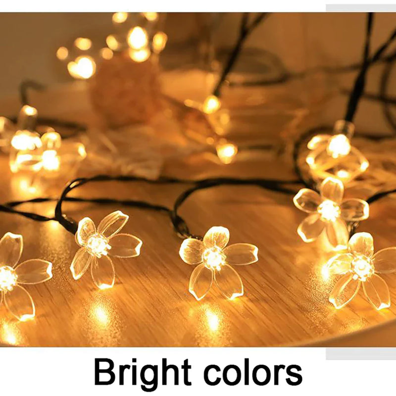 Axya Solar String Flower Lights - Outdoor Waterproof Fairy Decor for Garden, Yard, Christmas Tree