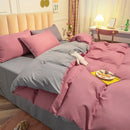 Axyaa Solid Purple Bedding Set - Soft Polyester Bed Linen Twin Queen Full Size