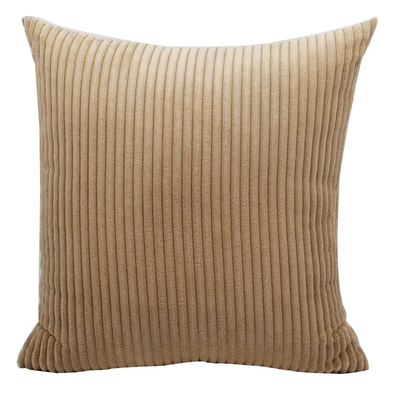 Axyaa Soft Corduroy Cushion Cover Striped Throw Pillow Case for Home Decor