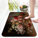 Axyaa Retro Floral Oil Painting Printed Area Rug for Home Decor