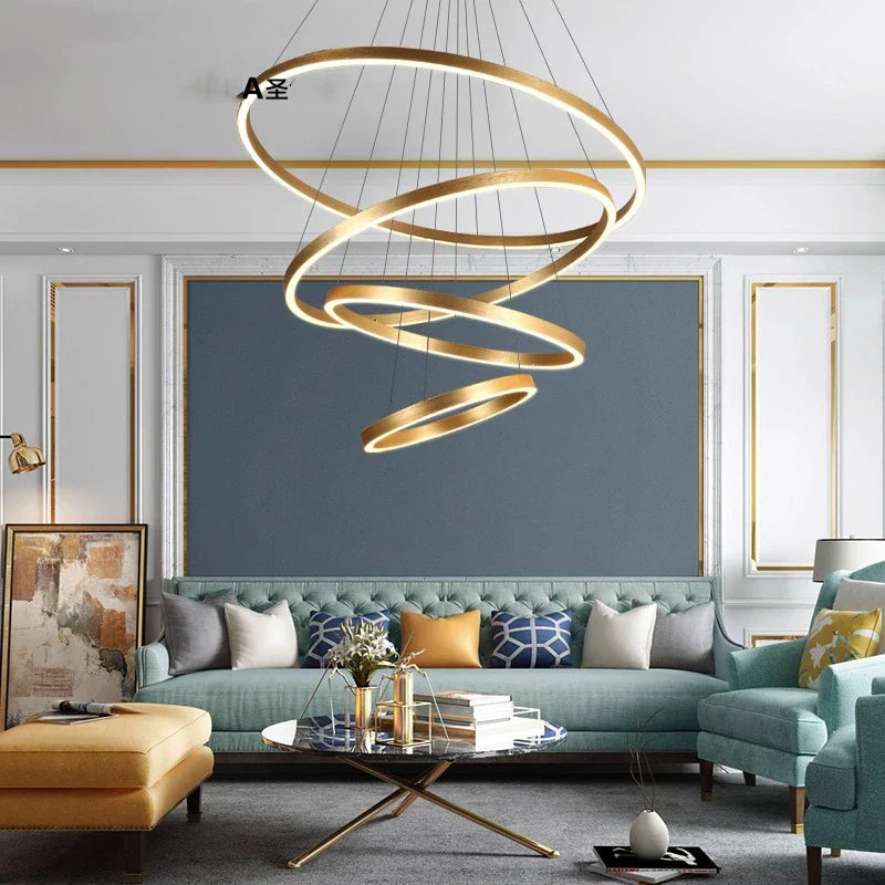 Axyaa Stainless Steel LED Chandelier for Nordic Home Decor