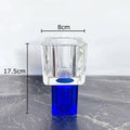 Axyaa Geometric Glass Vase with Artificial Flowers - Modern Decor & Crystal Vases