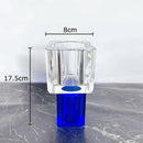 Axyaa Geometric Glass Vase with Artificial Flowers - Modern Decor & Crystal Vases