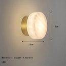 Axyaa Mini Real Marble LED Wall Lamp in Black Gold Copper for Living Room, Bedroom & Kitchen