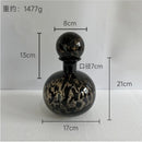 Axyaa Leopard Print Glass Vase with Lid, Flower Arrangement Home Decor