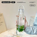 Axyaa Glass Tumbler with Handle and Straw, Heat-resistant Juice/Water Bottle, Scale Design