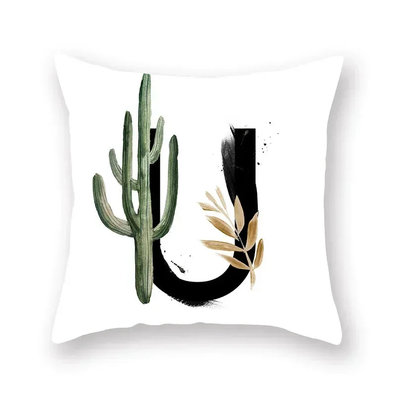 Floral Alphabet Pillow Case by Axyaa: Home & Car Decorative Cushion Cover