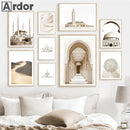 Moroccan Arch Islamic Calligraphy Canvas Wall Art for Home Decor by Axyaa