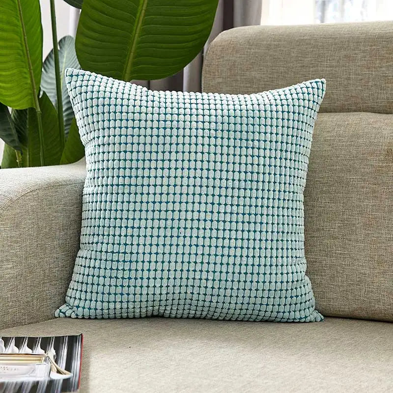 Nordic Corduroy Pillow Cover 50x50cm Super Soft by Axyaa