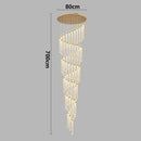 Axyaa Gold Crystal Duplex Chandelier - Rotating, Luxurious Design for Home Staircase