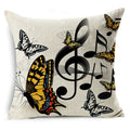 Axyaa Linen Butterfly Cushion Cover 45x45cm - Decorative Pillow Case for Sofa & Bed