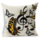 Axyaa Linen Butterfly Cushion Cover 45x45cm - Decorative Pillow Case for Sofa & Bed