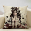 Axyaa Classic Japanese Lady Cushion Cover 45x45cm Home Decor Pillowcase