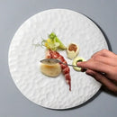 Axyaa Rock Pattern Dinner Plate Matt White French Ceramic Tableware