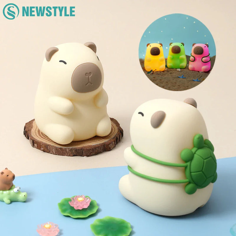 Axyaa Silicone Animal Night Light: Rechargeable, Adjustable Brightness, Timer, Kids Room