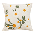 Axyaa Chenille Flower Embroidered Throw Pillow Case, 45X45, Living Room Sofa Bedroom Decor