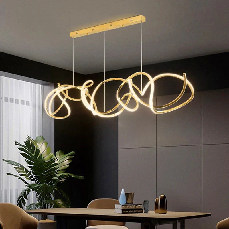 Modern Stainless Steel Nordic Chandelier by Axyaa - LED Dining Room Pendant Lighting