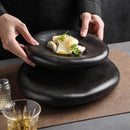 Axyaa Matte Ceramic Irregular Plate Set for Molecular Cuisine and Sushi Dining