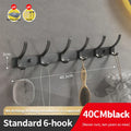 Axyaa Black/Gun Grey Wall Rack Bathroom Kitchen Hook Organizer Storage Shelf