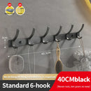 Axyaa Black/Gun Grey Wall Rack Bathroom Kitchen Hook Organizer Storage Shelf