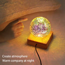 Axya Luminous LED Crystal Ball Lamp with Wooden Base Sky Night Light