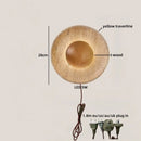 Axyaa Yellow Travertine LED Wall Sconce White Glass Ball Kitchen Bedside Lamp