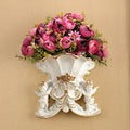 Axyaa Double Angel Vase Wall Hanging with Artificial Flowers for Home Decor