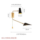 Axyaa Copper Swing Arm Wall Lamp Double Head LED E27 Gold/Black/White - Bedroom Sofas