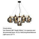 Axyaa Smoke Grey/Amber Multi Head Glass Chandelier for Modern Living Spaces