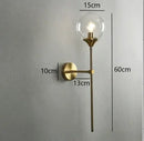 Nordic Golden Chrome Glass Ball Wall Lamps by Axyaa