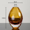 Axyaa Hexagonal Texture Glass Vase - Round Floral Vase for Desk Decoration and Flower Arrangement