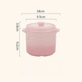 Axyaa Ceramic Soup Cup with Lid, Small Stew Pot for Steaming Eggs and Roasting, Waterproof