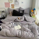 Axyaa Big Eyes Full Queen Bedding Set Solid Color with Sheet Pillowcase