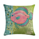 Axyaa Cartoon Sea Pattern Cushion Cover 45*45cm Living Room Sofa Decor Pillowcase