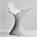 Axyaa White Ceramic Vase: Elegant Living Room Decor & Creative Home Art