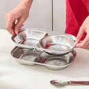 Axyaa Kids Stainless Steel Divided Food Plate - Mini Cute Fruit Dish