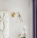 Axyaa Nordic Brass Glass LED Wall Lamp - Vintage Wall Sconce
