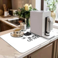 Axyaa Watercolor Black Absorbent Draining Mat - Quick Dry Kitchen & Bathroom Drain Pad