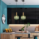 Axyaa Green Glass Ceiling Chandelier for Restaurant, Shop & Living Room