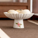 Axyaa Cherry Blossom Ceramic Fruit Plate: Elegant and Exquisite High Footed Design