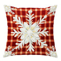 Axyaa Festive Christmas Cushion Cover Set: Snowman, Tree, Santa & Deer Patterns for Sofa