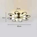 Axyaa Retro Industrial Chandelier LED Ceiling Lamp Wrought Iron Modern Fixture