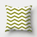 Axyaa Army Green Geometry Print Cushion Cover - Sofa Decor Pillowcase
